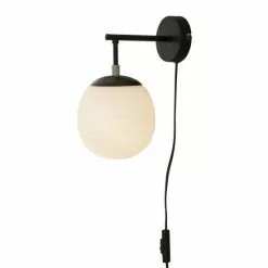 Aneta Lighting RILLE Vägglampa , Svart/opal