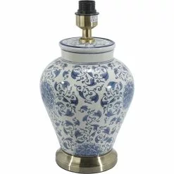 PRHome Fang Hong Lampfot Vit/Blå 38cm