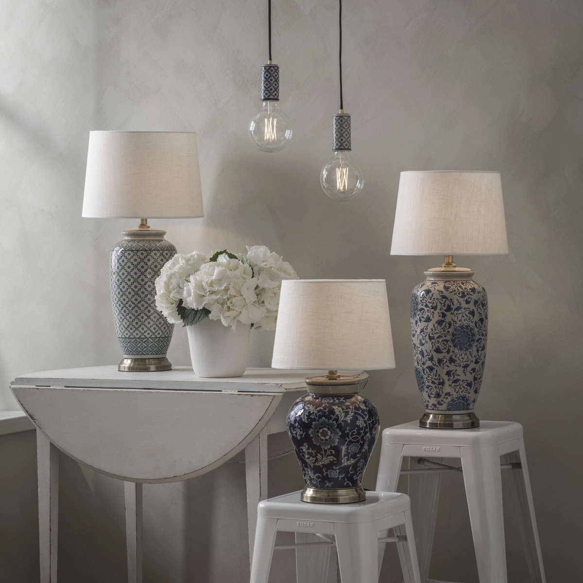 PRHome Fang Hong Lampfot Blå 38cm - Bild 2