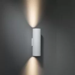 Super Modular Lotis Tube Wall Up/Down 85 2x LED GU10 2700K Leading Edge White Structure - Gold Anodised