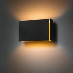 Super Modular Split Wall Up/Down L 1x LED 2700K Trailing Edge DI Black Structure - Gold Anodised
