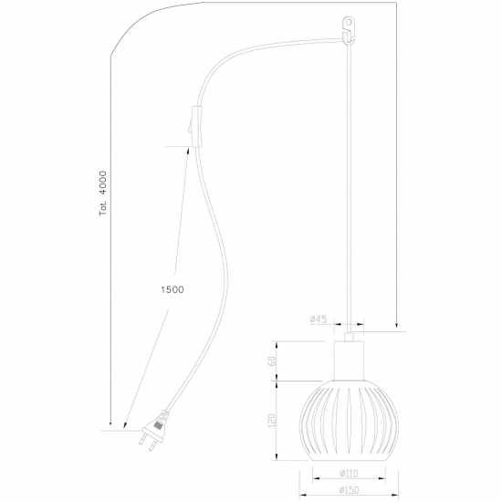 Aneta Lighting GRAFIKA Fönsterlampa, Svart - Bild 2