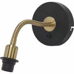 PRHome Cia Vägglampa E14 Svart/Mässing 27cm