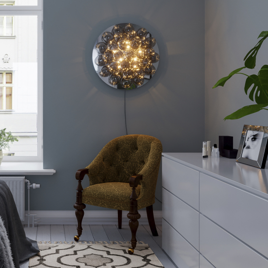 By Rydens Gross Vägglampa Ø60cm Rökgrå - Bild 3