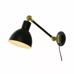 Aneta Lighting DUBLIN Vägglampa, Svart/matt Mässing