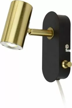 Aneta Lighting GUSTO Väggspot, Svart/mässing