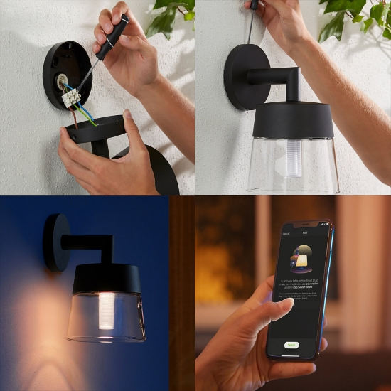Philips Hue Attract Hue WACA EU Wall Lantern Black 1 - Bild 4